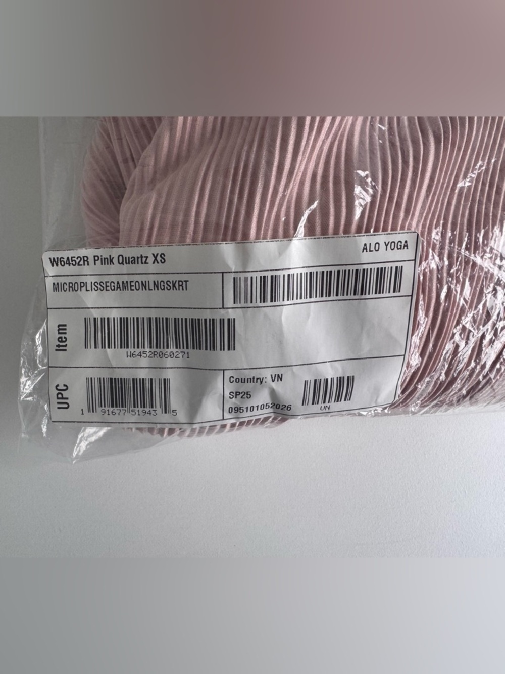 NWT Alo Micro Plisse Game On Long Skirt, Pink Quartz, XS - Picture 9 of 13